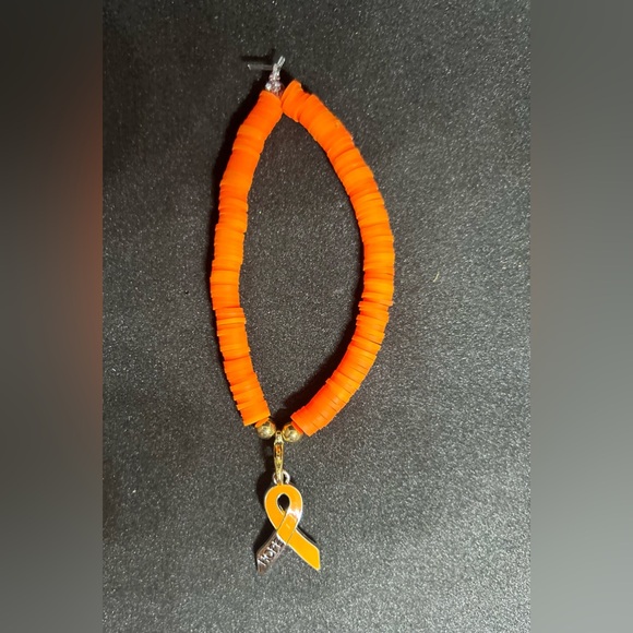 Orange Ribbon (Awareness) Heishi Charm Bracelet - Picture 3 of 6
